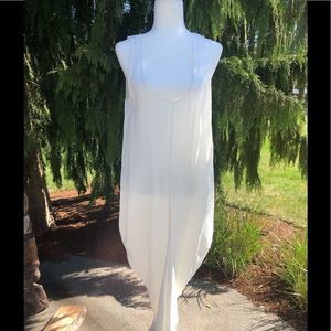 ZARA ~ white rayon SUNDRESS SIZE M WOMANS